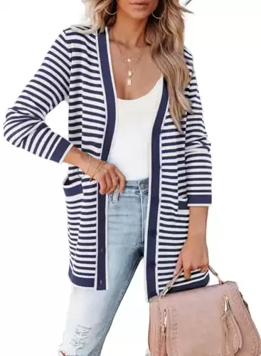 Cardigan Sweaters for Women Stripe