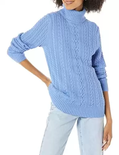 Women's Fisherman Cable Turtleneck Sweater