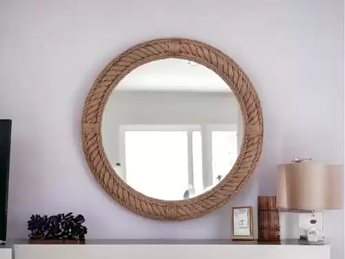 Premium Nautical Round Rope Mirror )