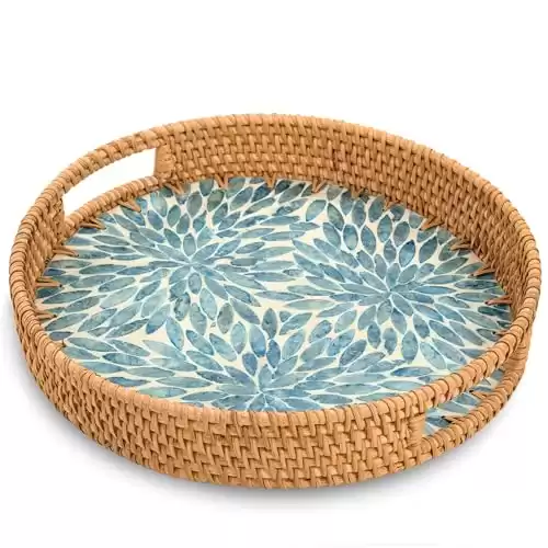 Round Rattan Tray