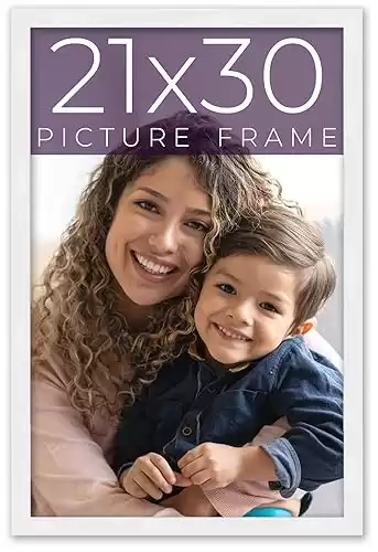 21x30 Frame White Real Wood Picture Frame