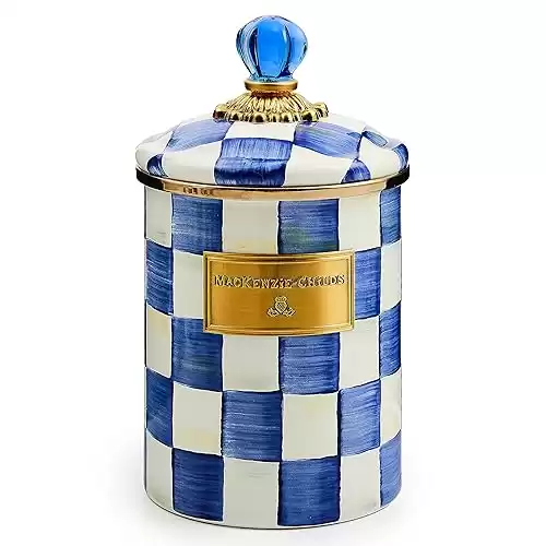 MACKENZIE-CHILDS Royal Check Enamel Canister