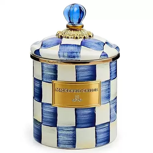 MACKENZIE-CHILDS Royal Check Enamel Canister