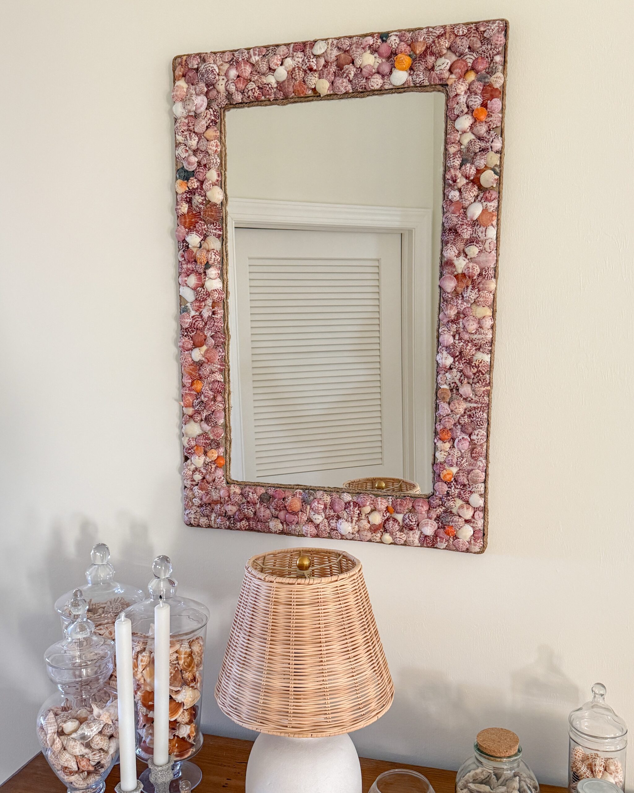 DIY seashell mirror